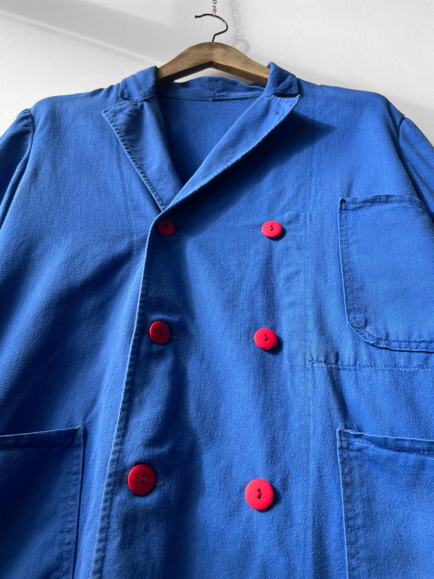 Vintage Double Breasted Blue Workwear Jacket - M