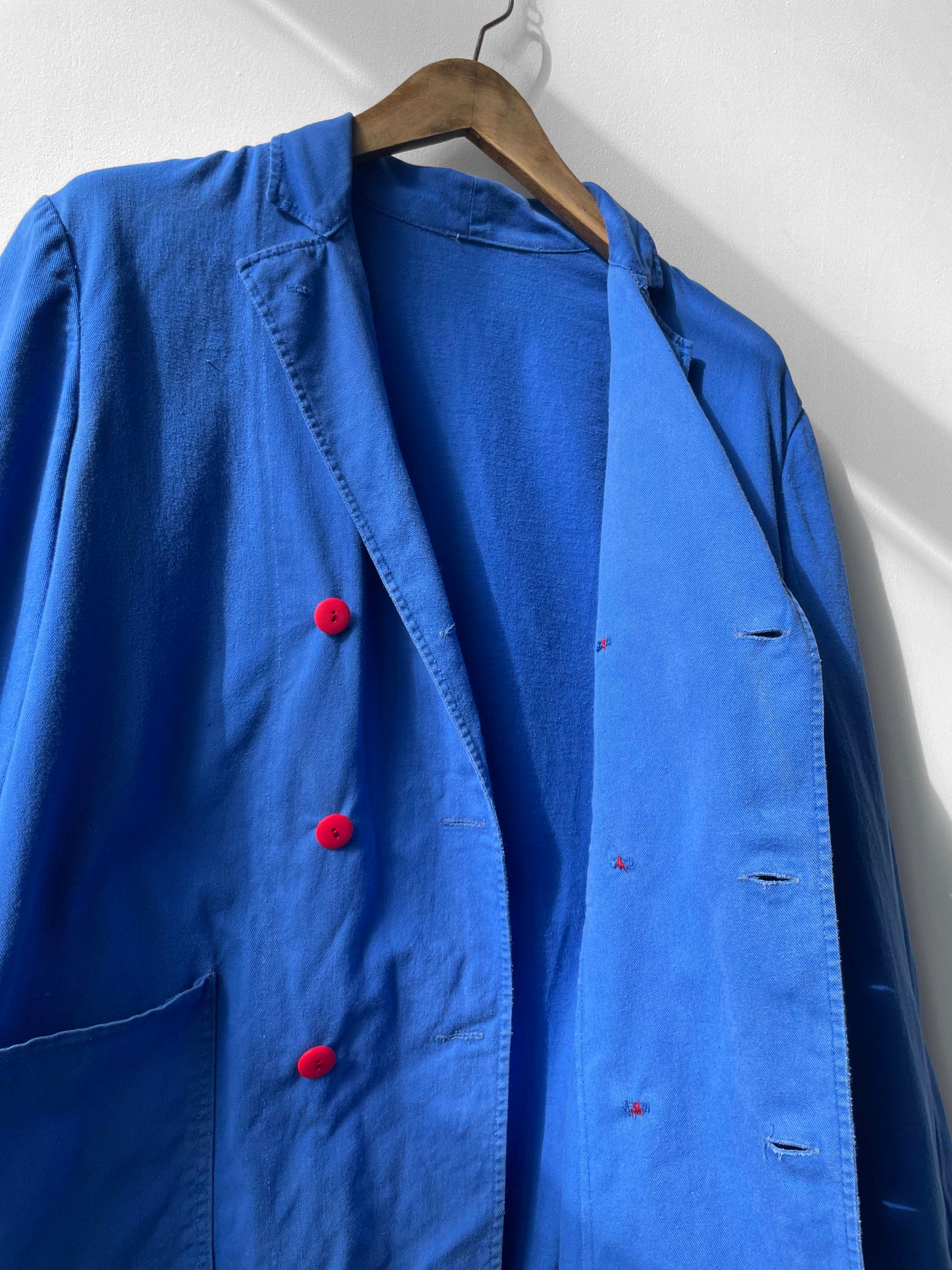 Vintage Double Breasted Blue Workwear Jacket - M