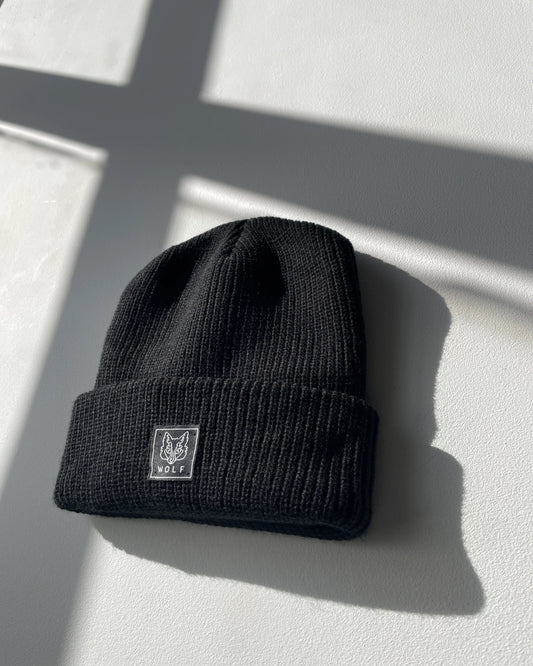 Knitted Black Beanie Hat