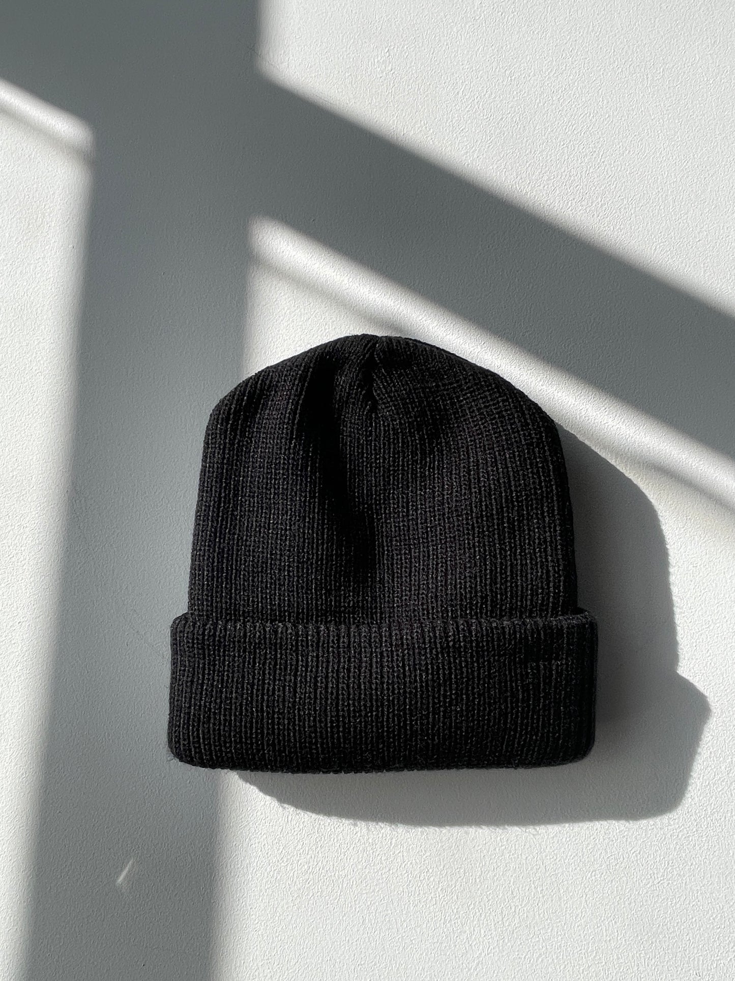 Knitted Black Beanie Hat