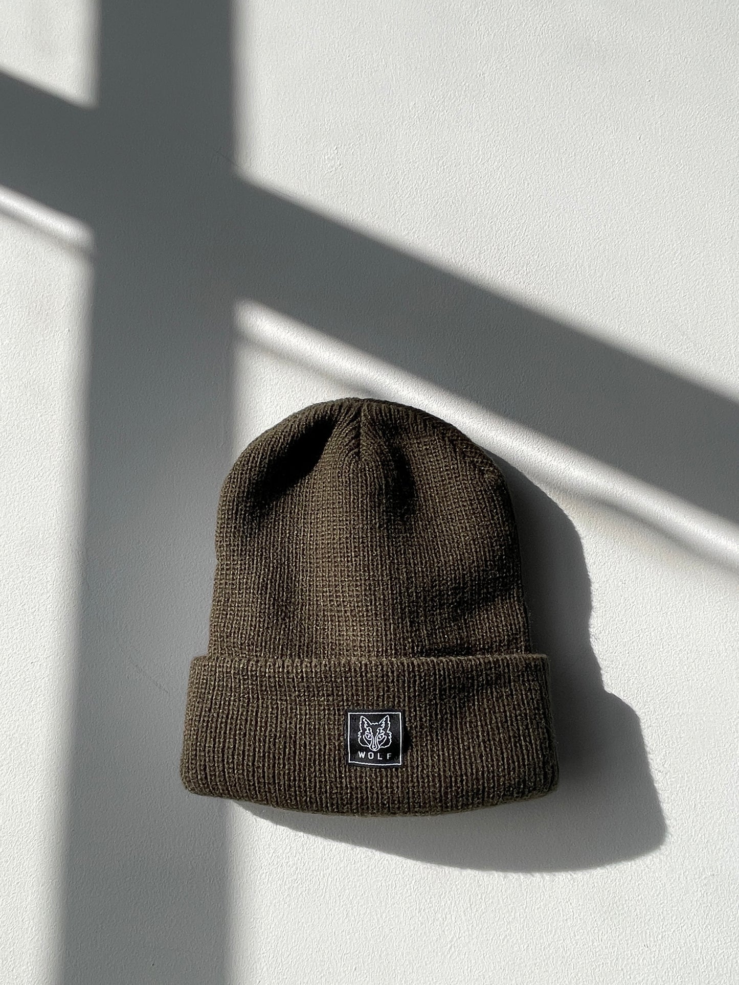 Knitted Khaki Green Beanie Hat