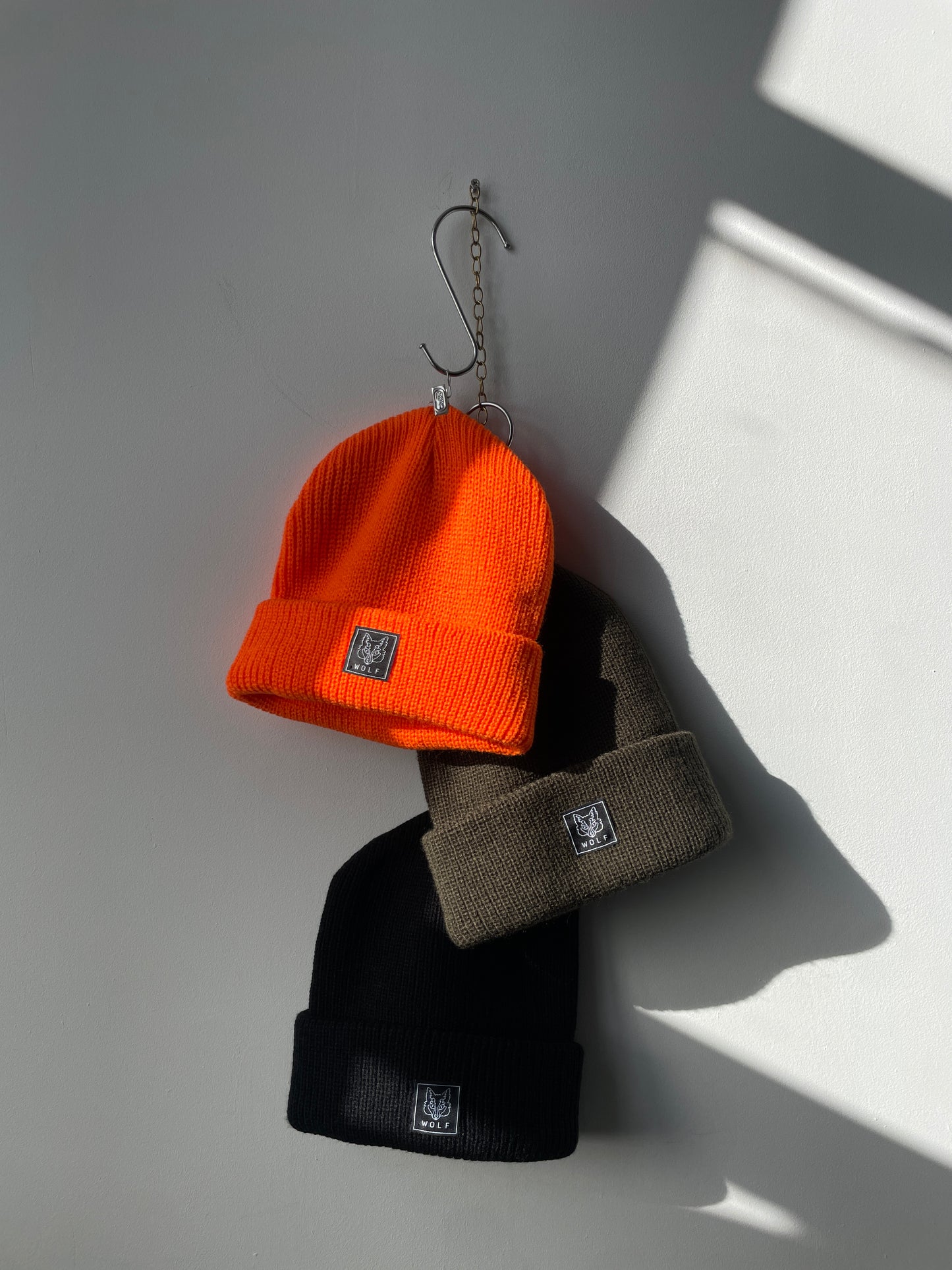 Knitted Orange Beanie Hat