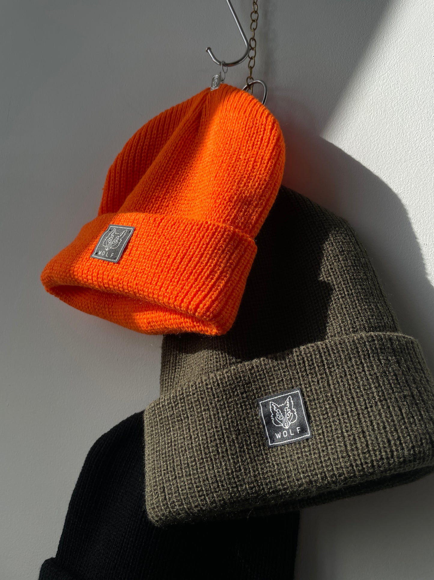 Knitted Orange Beanie Hat