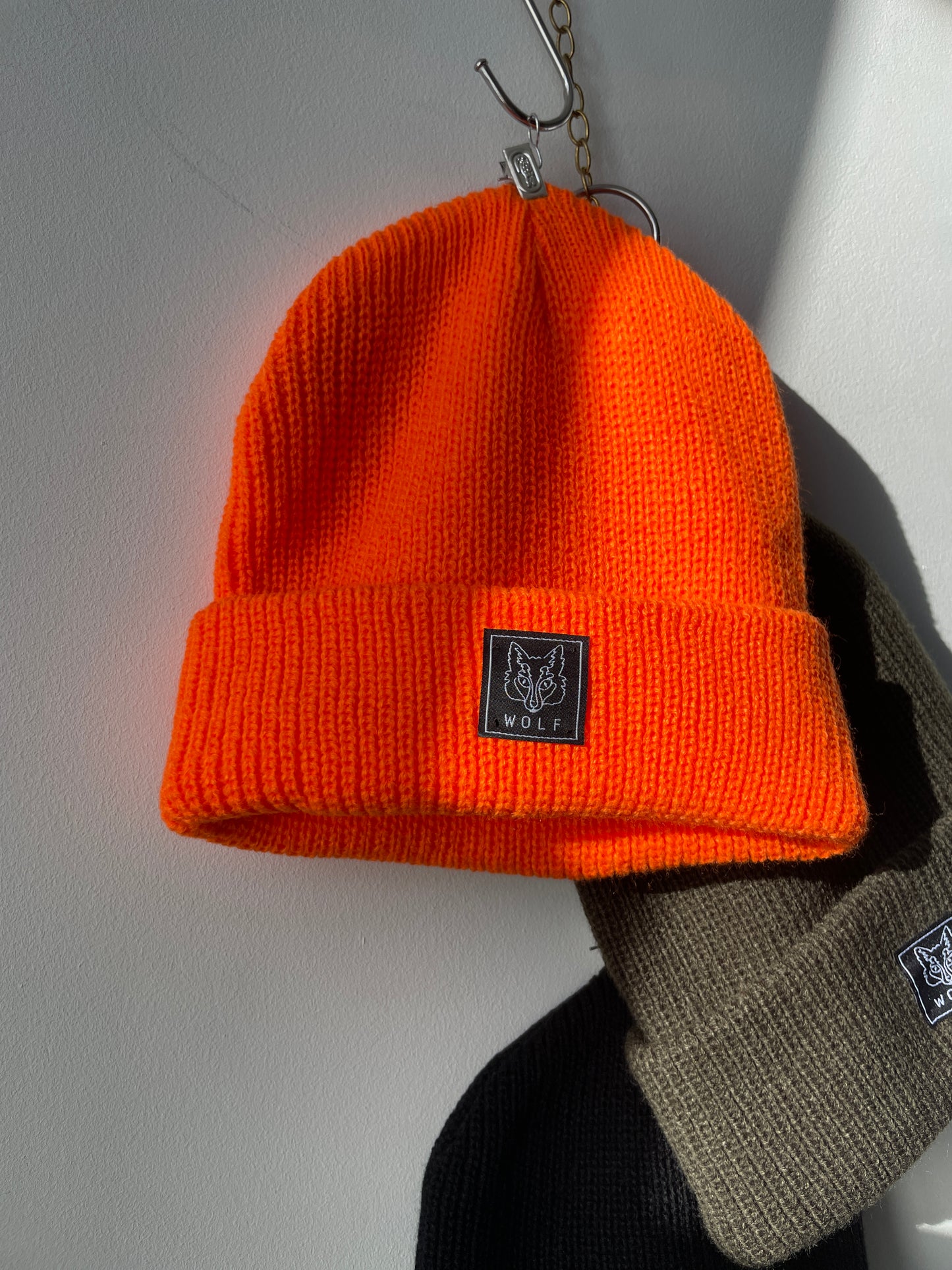 Knitted Orange Beanie Hat