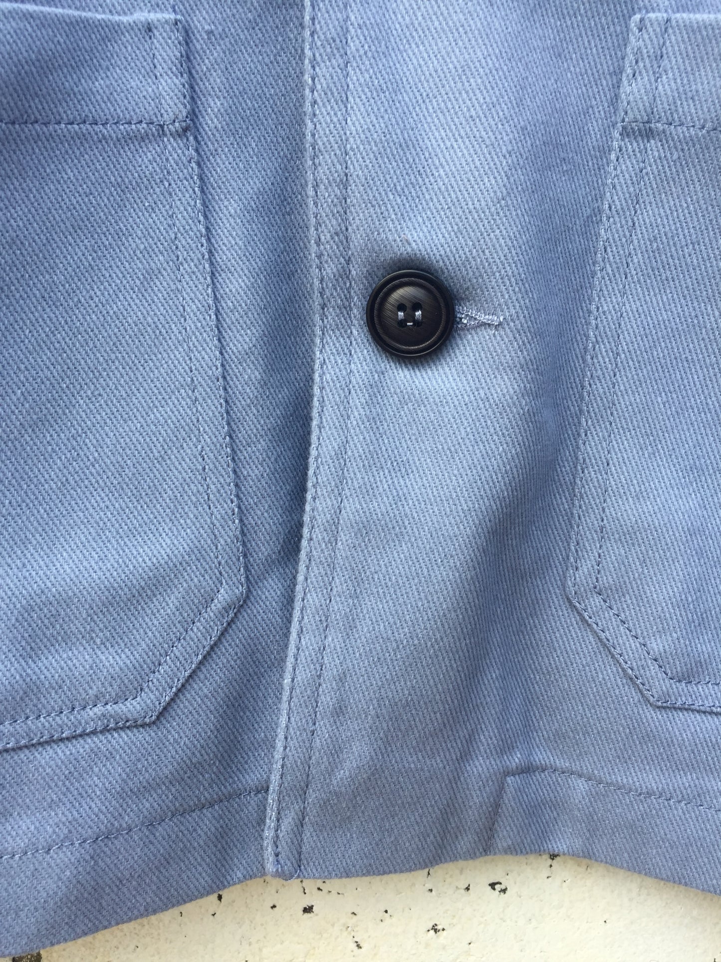 French Cotton Twill Chore Jacket Chalk Blue