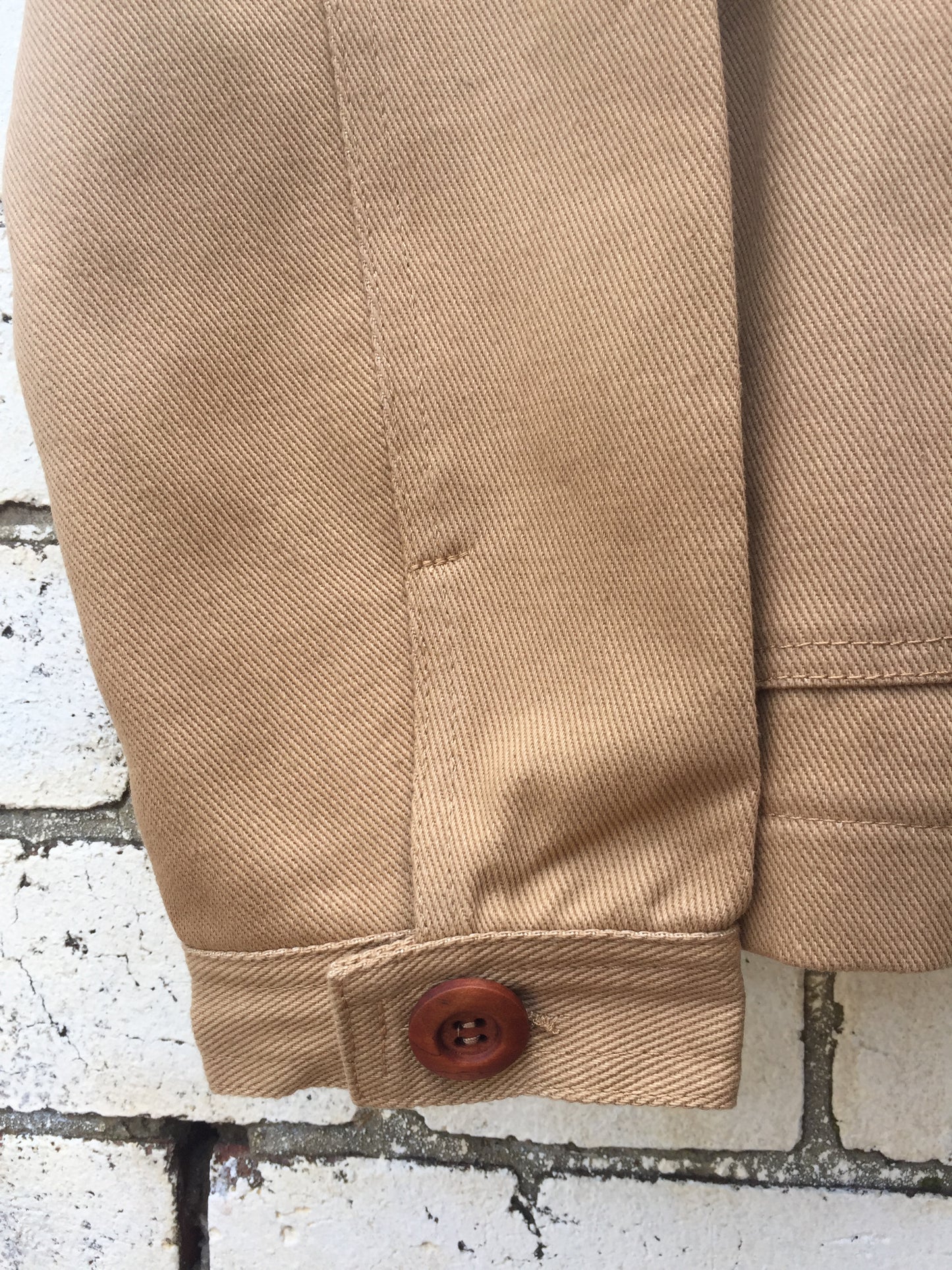 Arbeitsjacke aus französischem Baumwolltwill, Wüstenbeige