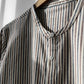 Unisex Striped Grandad Shirt Brown & Blue