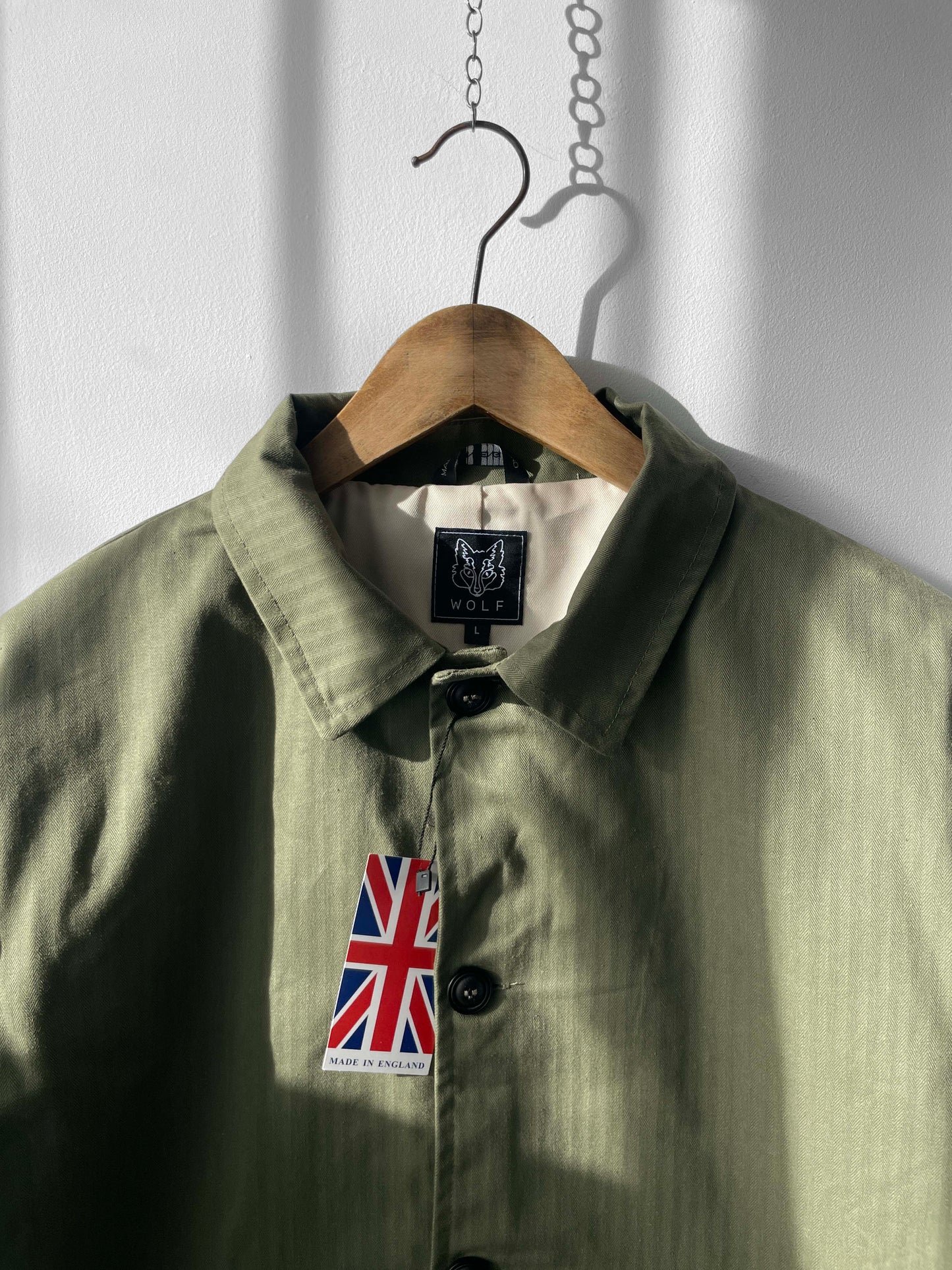 Waxed Cotton Mac Raincoat Duster Jacket Army Green