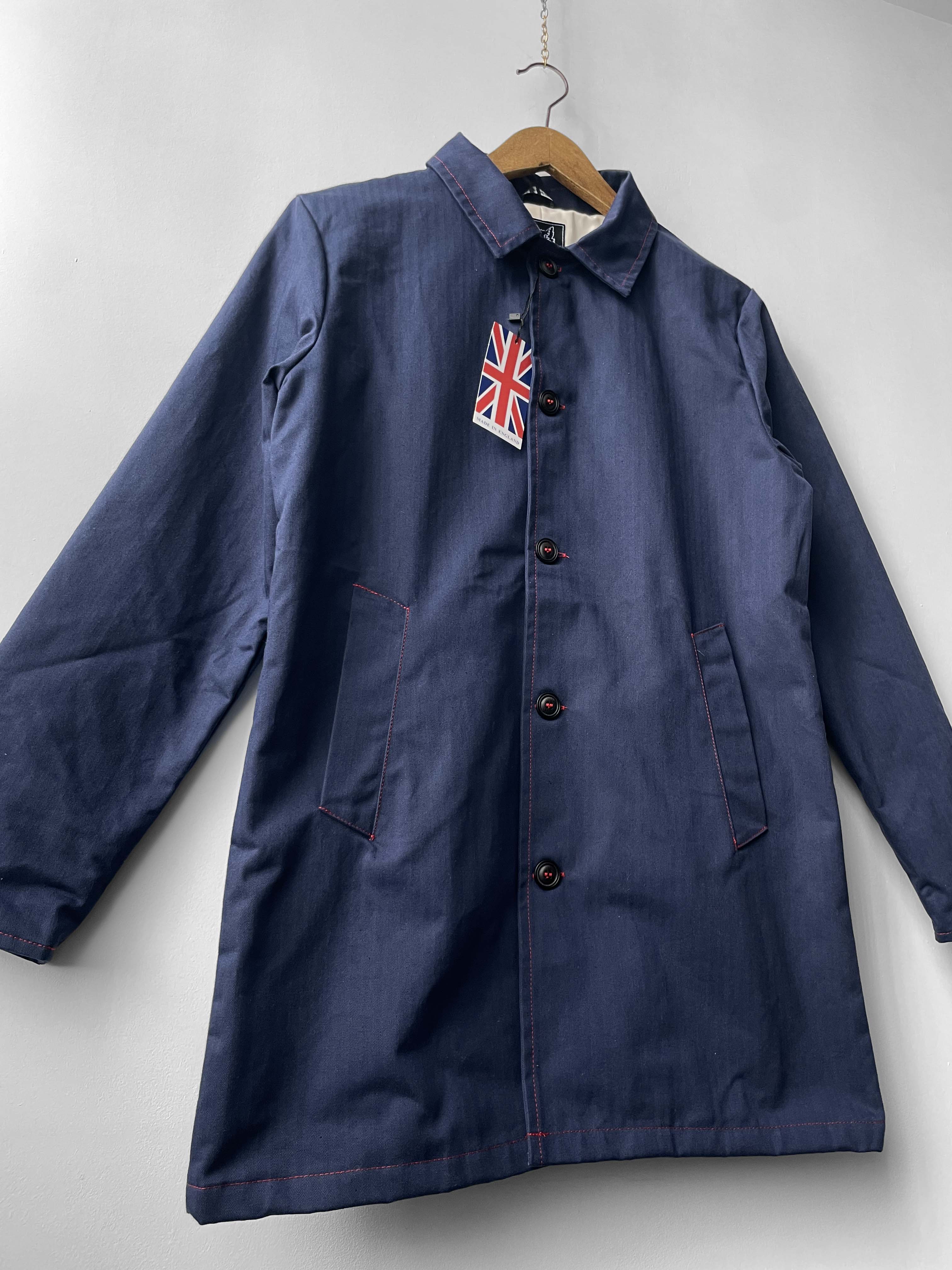 Waxed Cotton Mac Raincoat Duster Jacket Navy Blue – Wolf Clothing