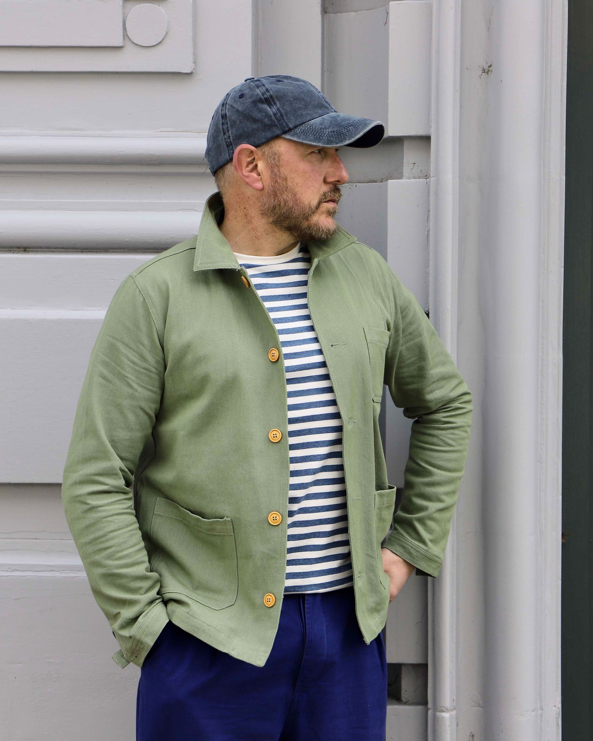 French Cotton Twill Chore Jacket Pistachio Green – Wolf Clothing