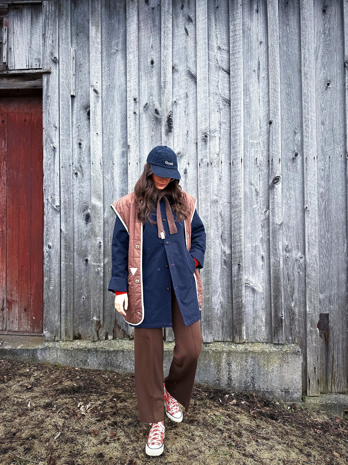 Waxed Cotton Mac Raincoat Duster Jacket Navy Blue