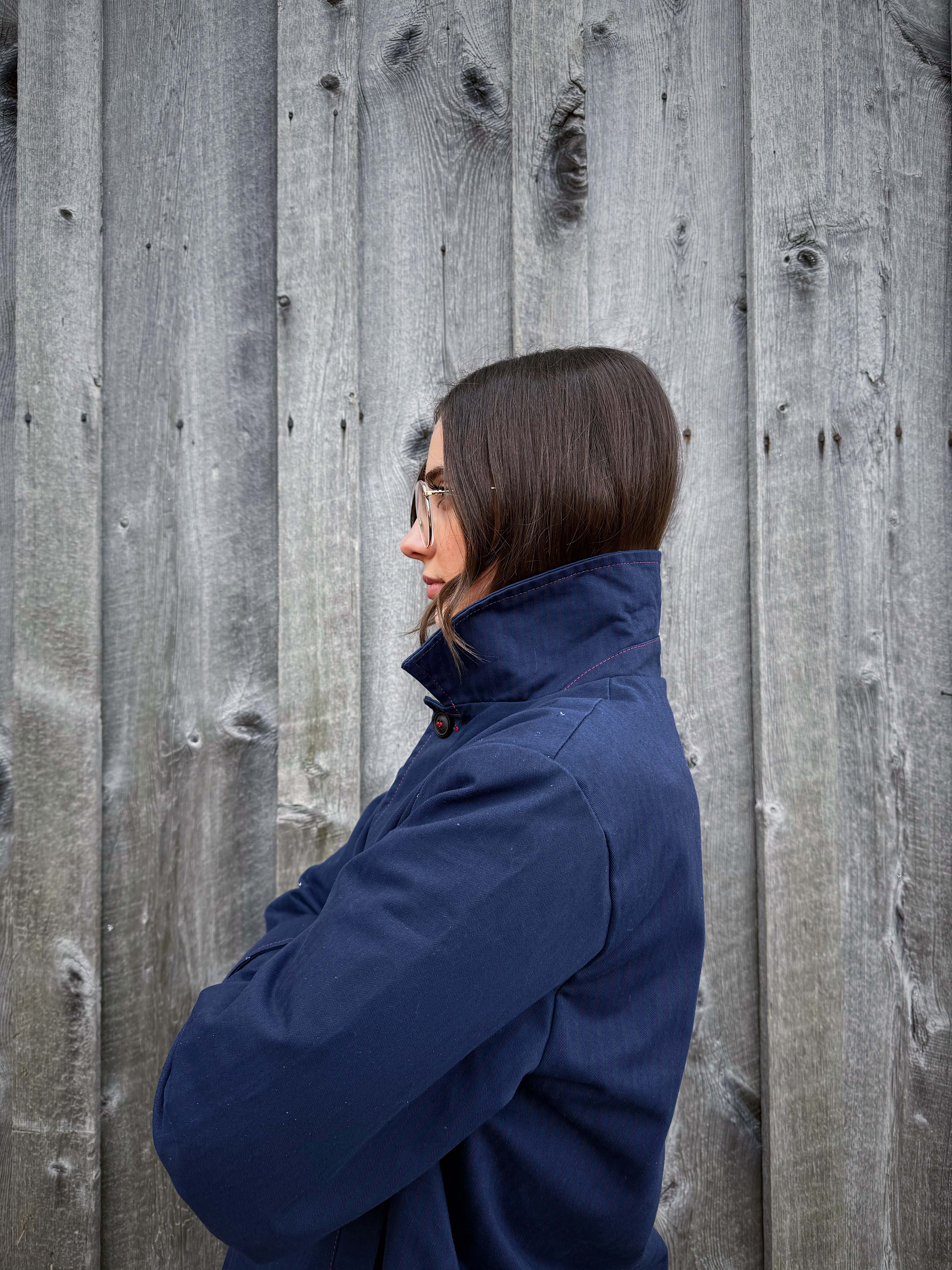 Waxed Cotton Mac Raincoat Duster Jacket Navy Blue – Wolf Clothing