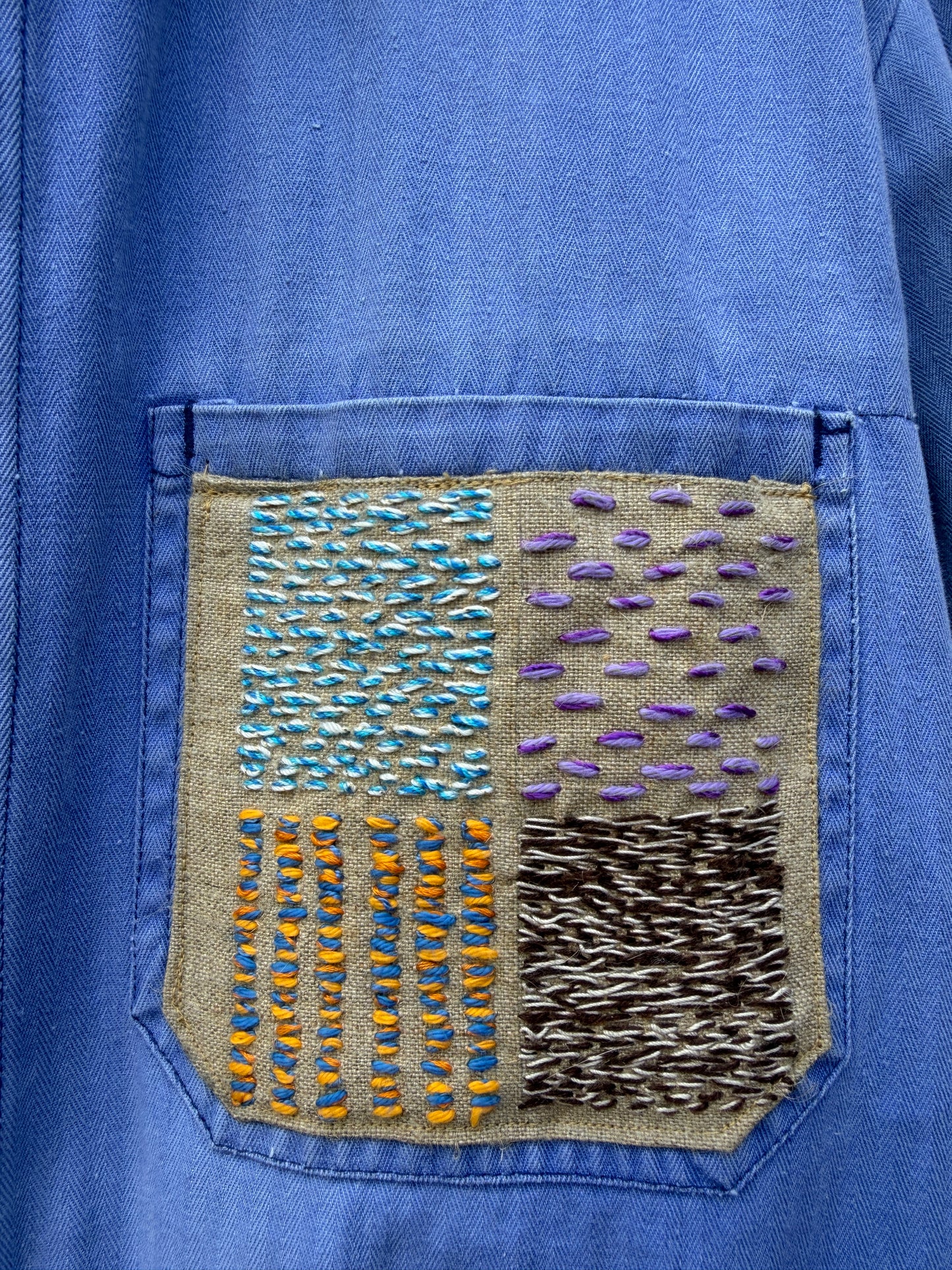 Vintage Embroidered Japanese Sashiko Style Patchwork Jumpsuit