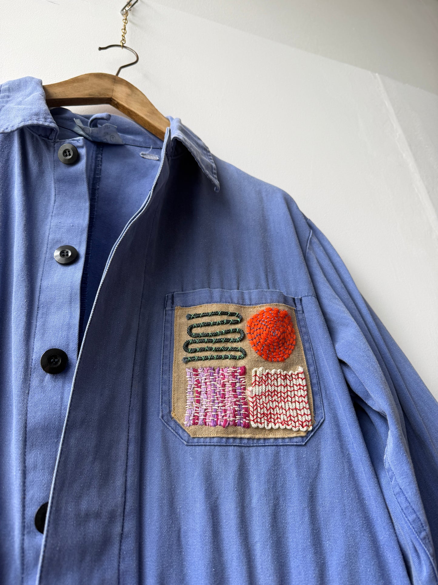 Vintage Embroidered Japanese Sashiko Style Patchwork Jumpsuit