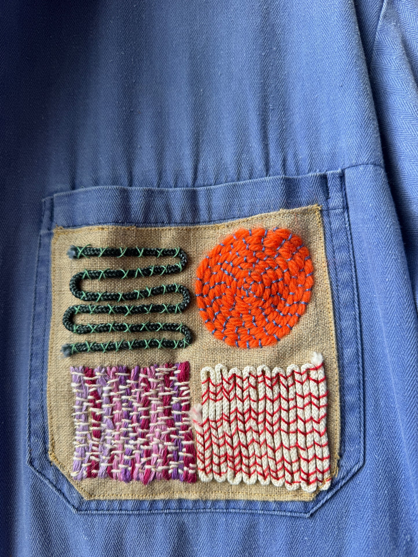 Vintage Embroidered Japanese Sashiko Style Patchwork Jumpsuit