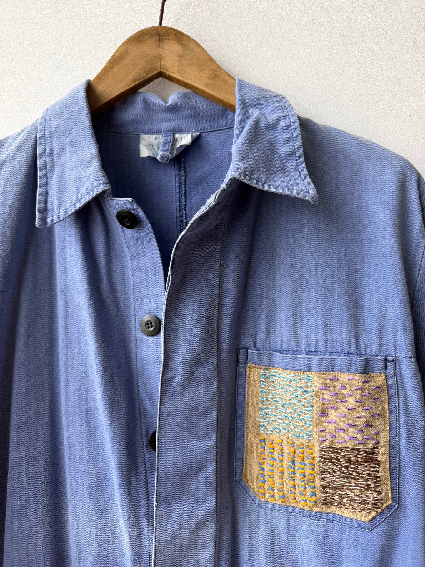 Vintage Embroidered Japanese Sashiko Style Patchwork Jumpsuit