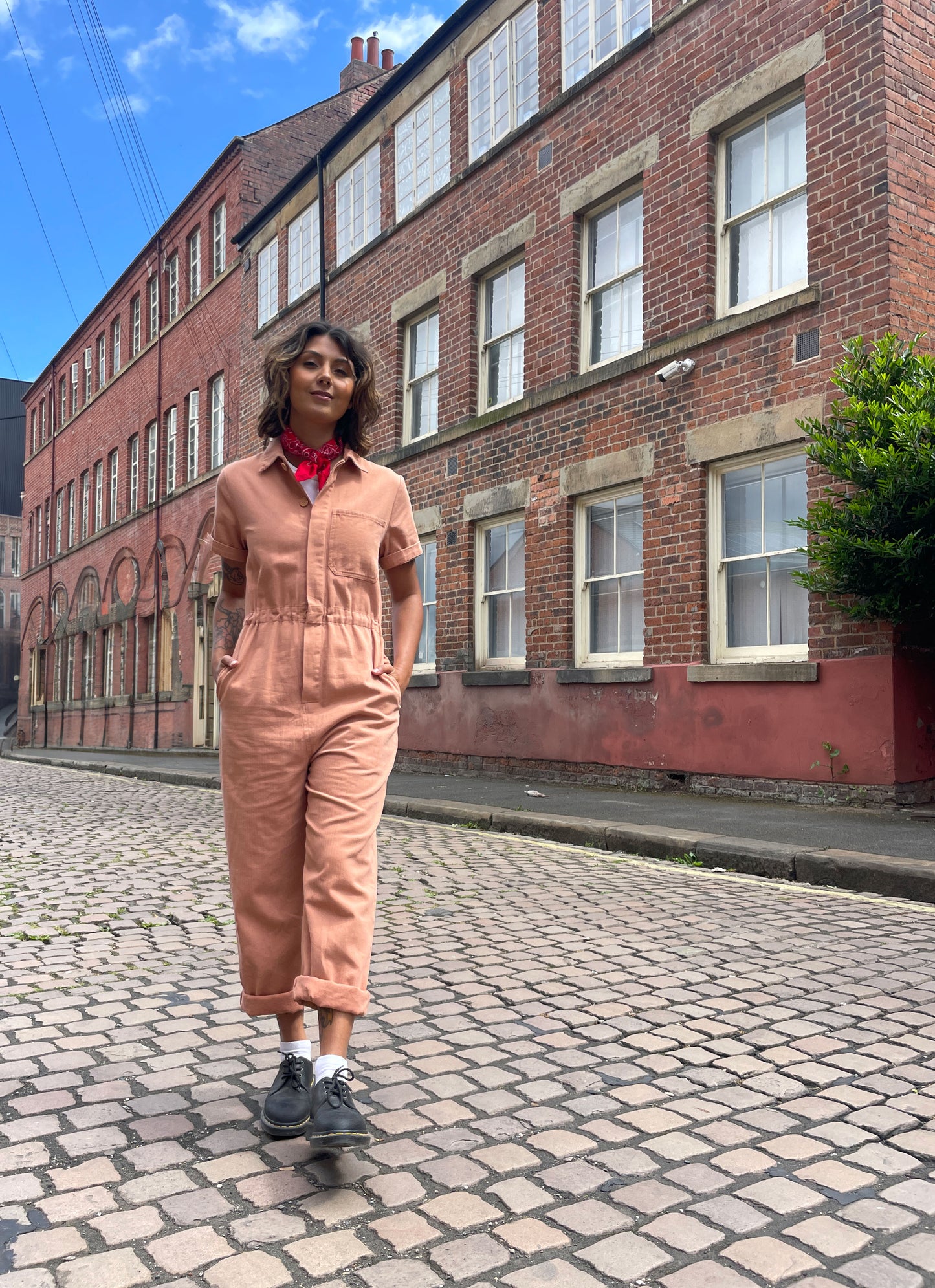 Unisex Short Sleeve Pink Coveralls Jumpsuit