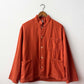 Vintage Burnt Orange Nehru Stand Up Collar Smock Chore Jacket