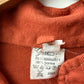 Vintage Burnt Orange Nehru Stand Up Collar Smock Chore Jacket