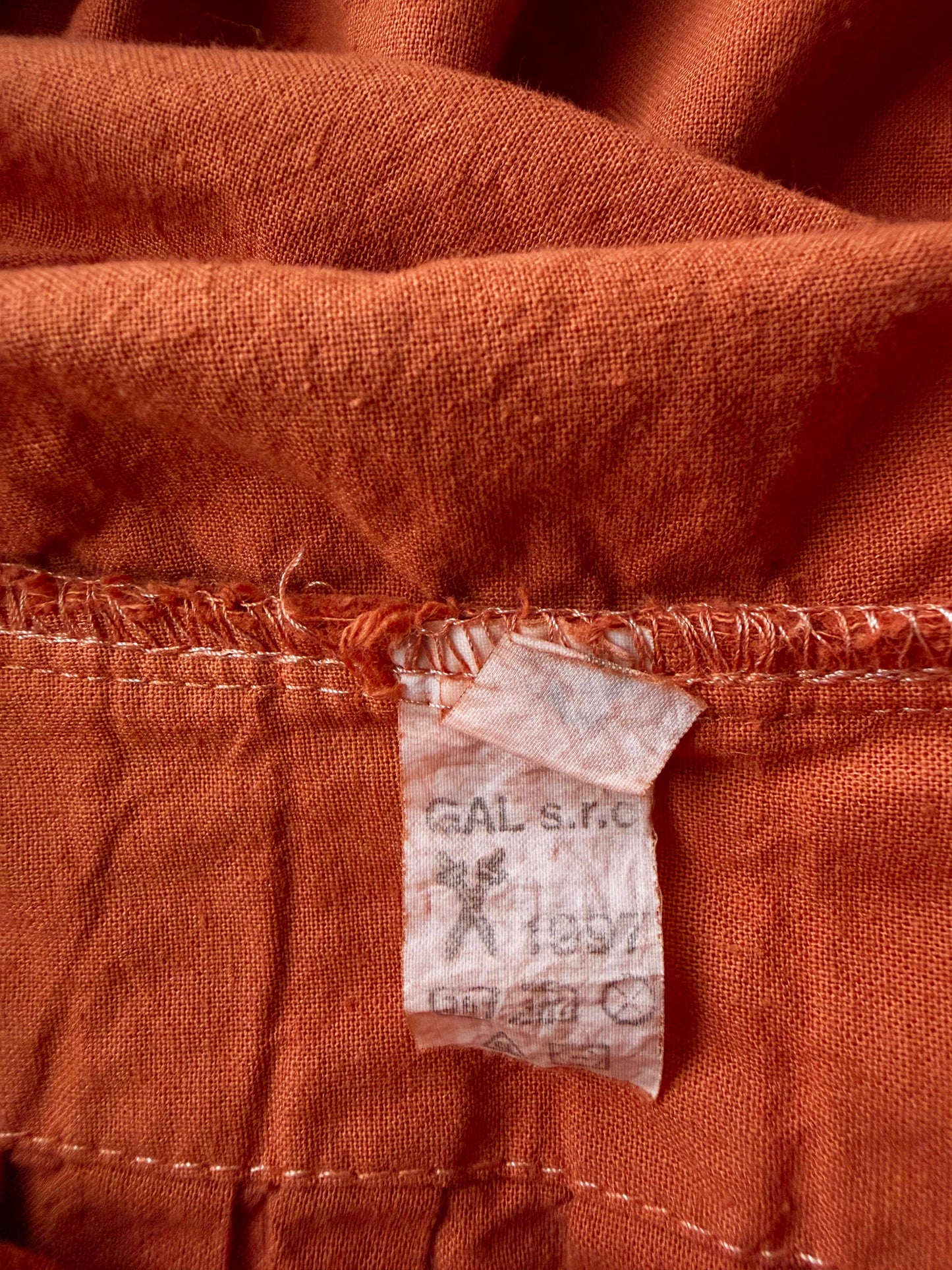 Vintage 1997s Orange Overhead Italian Smock Jacket