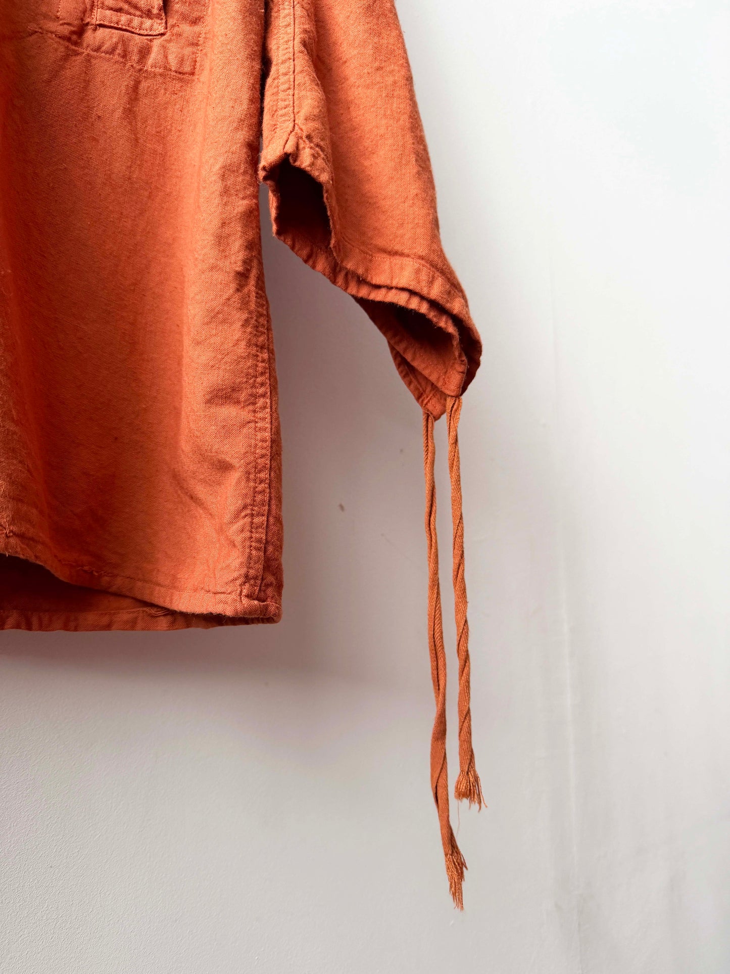 Vintage Orange Overhead Popover Smock Jacket Oversized