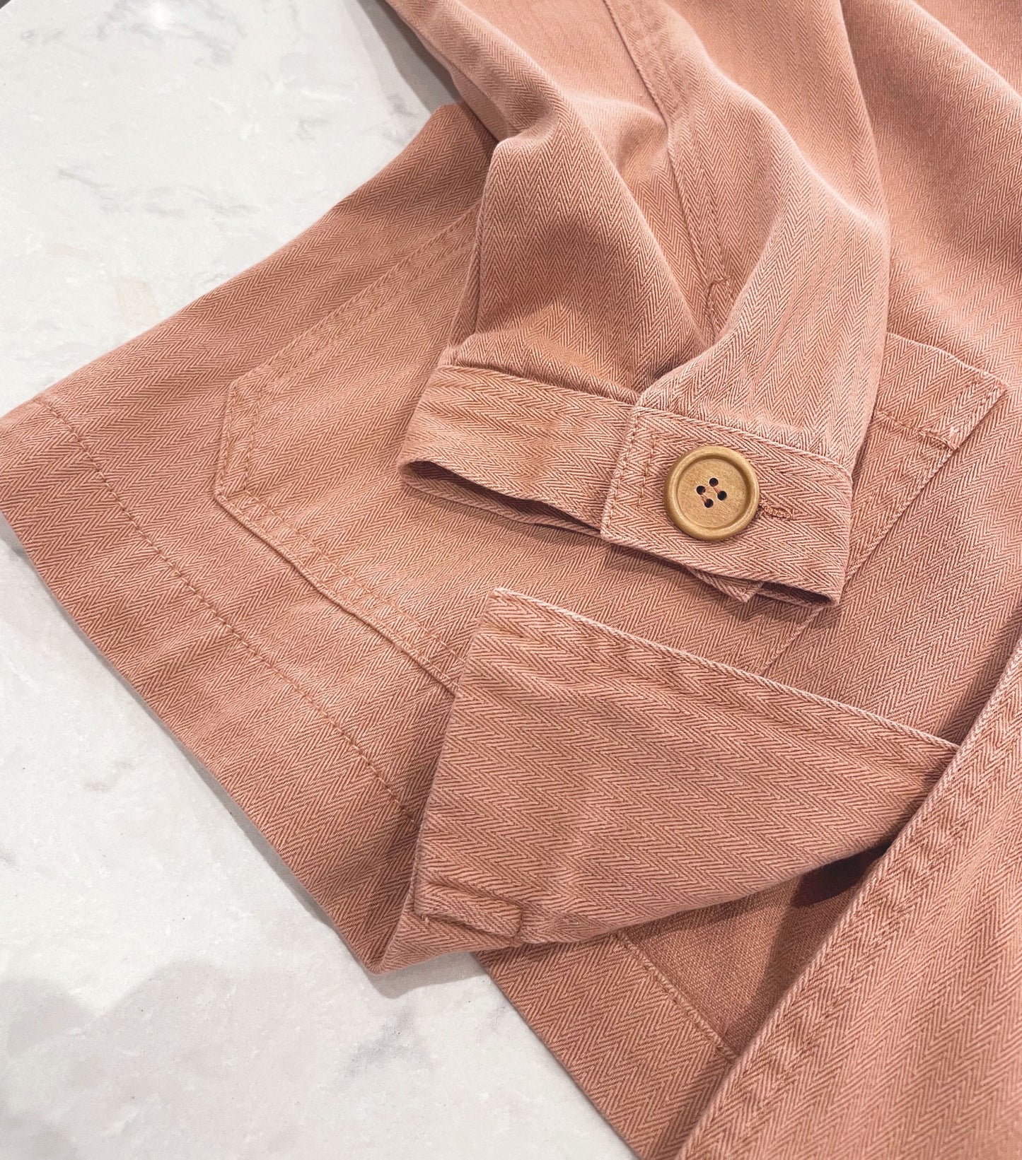 Herringbone Terracotta Peach Chore Jacket