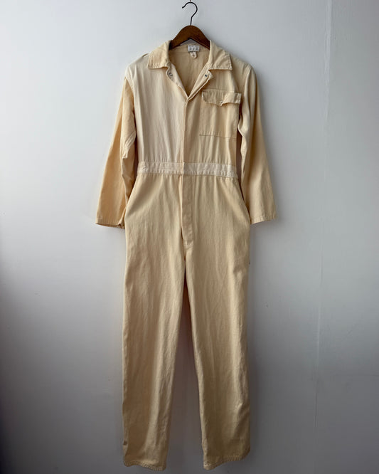 Vintage Cotton Boilersuit Jumpsuit Cream