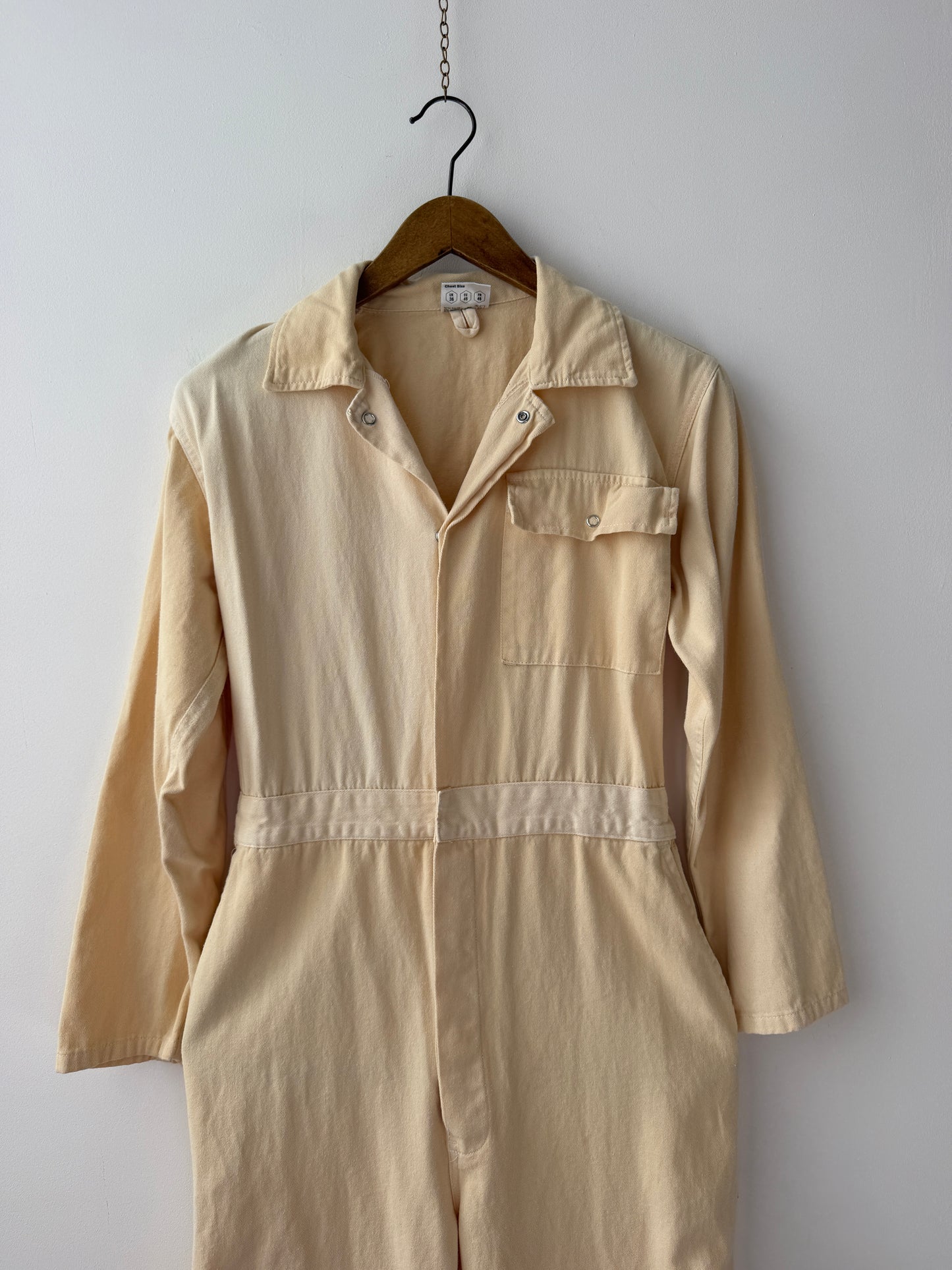 Vintage Cotton Boilersuit Jumpsuit Cream