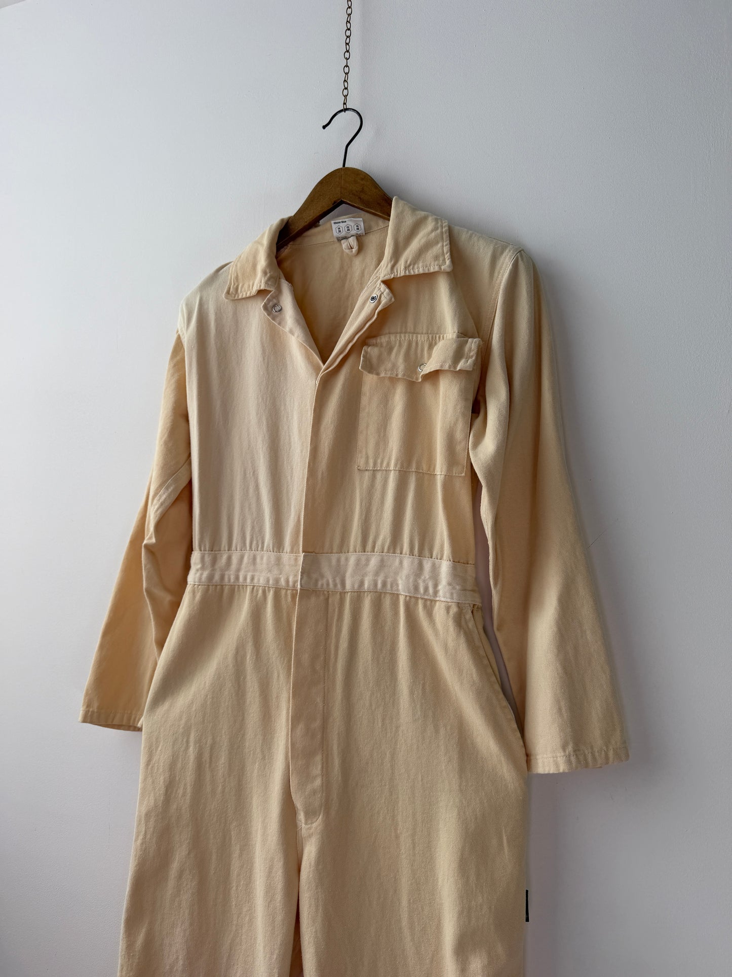 Vintage Cotton Boilersuit Jumpsuit Cream