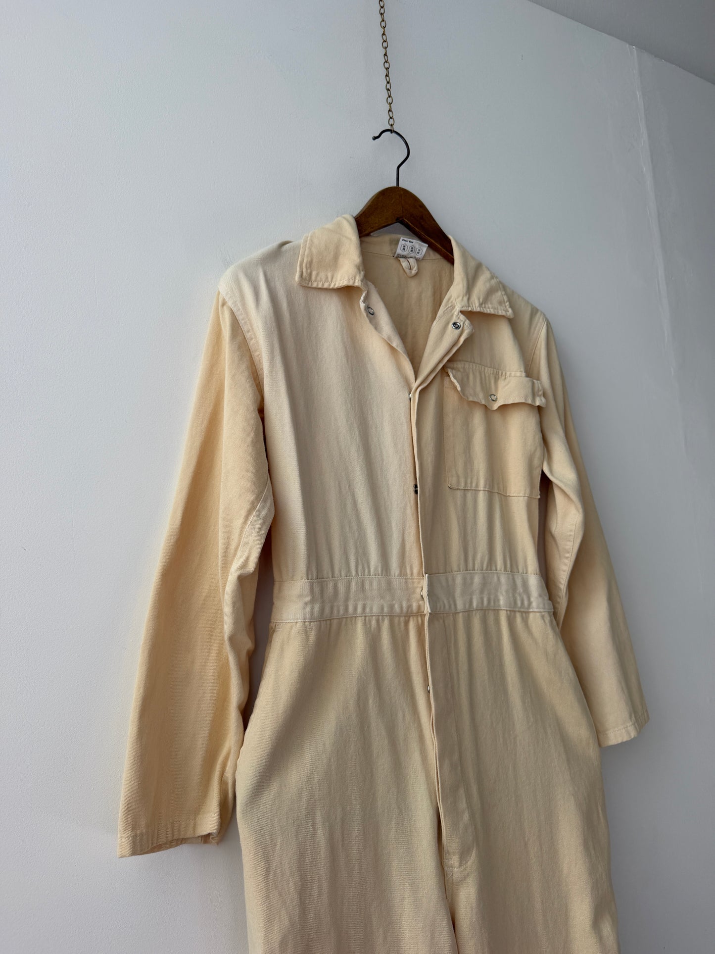 Vintage Cotton Boilersuit Jumpsuit Cream