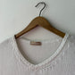 Vintage Italian Cotton Knitted Short Sleeve Batwing Top White