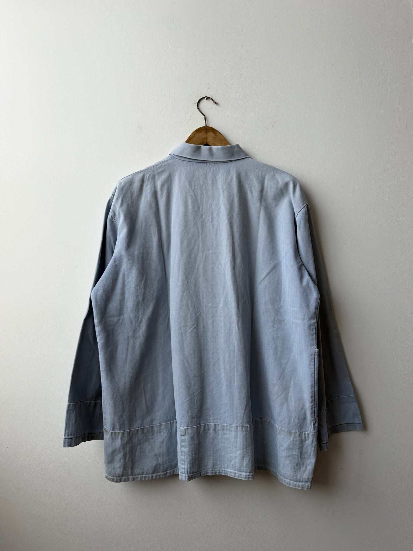 Vintage Distressed Patch French Chore Jacket Herringbone