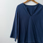 Vintage V Neck Overhead Smock Navy