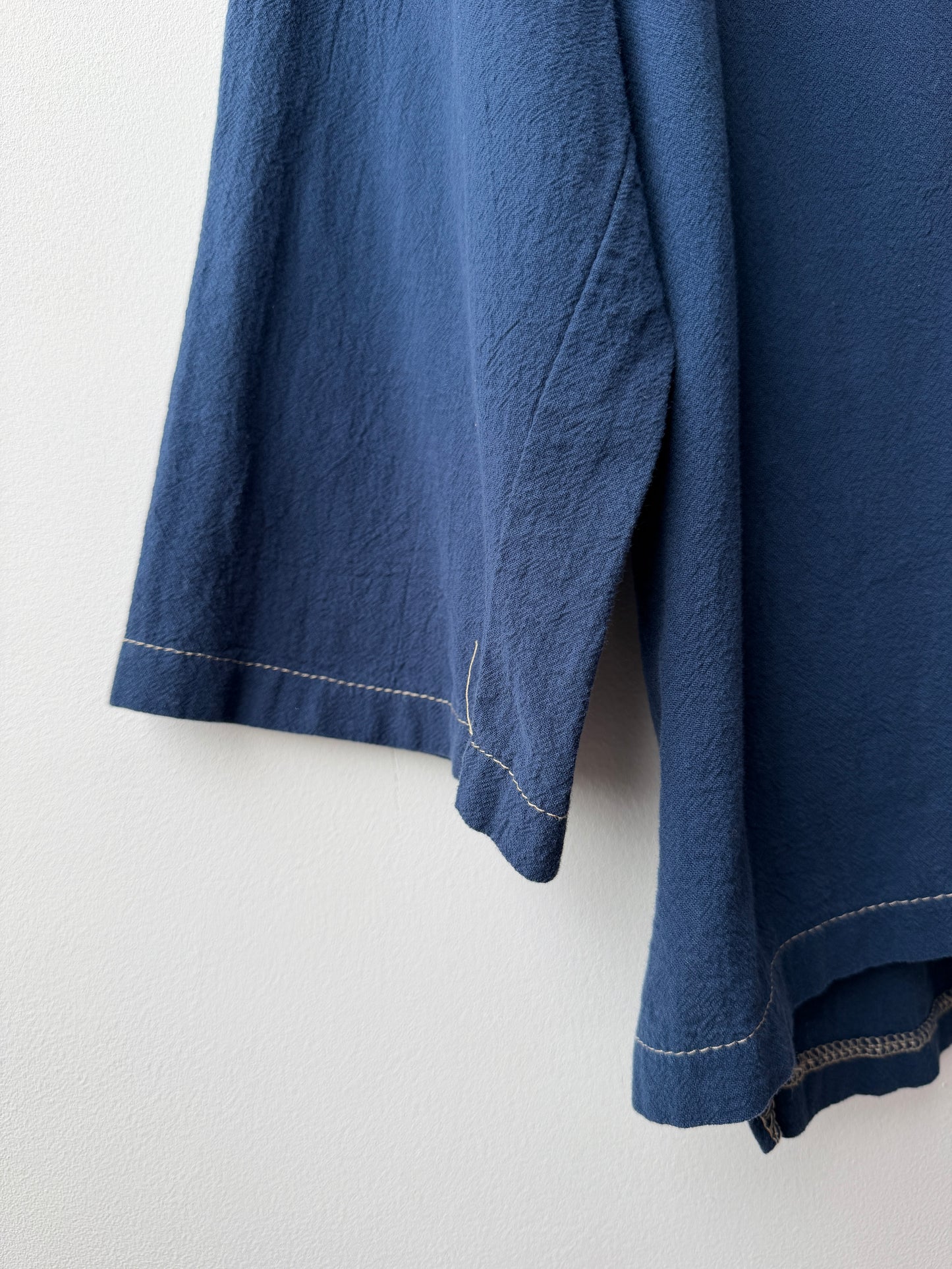 Vintage V Neck Overhead Smock Navy