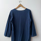 Vintage V Neck Overhead Smock Navy