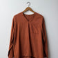 Vintage V Neck Overhead Smock Burnt Orange