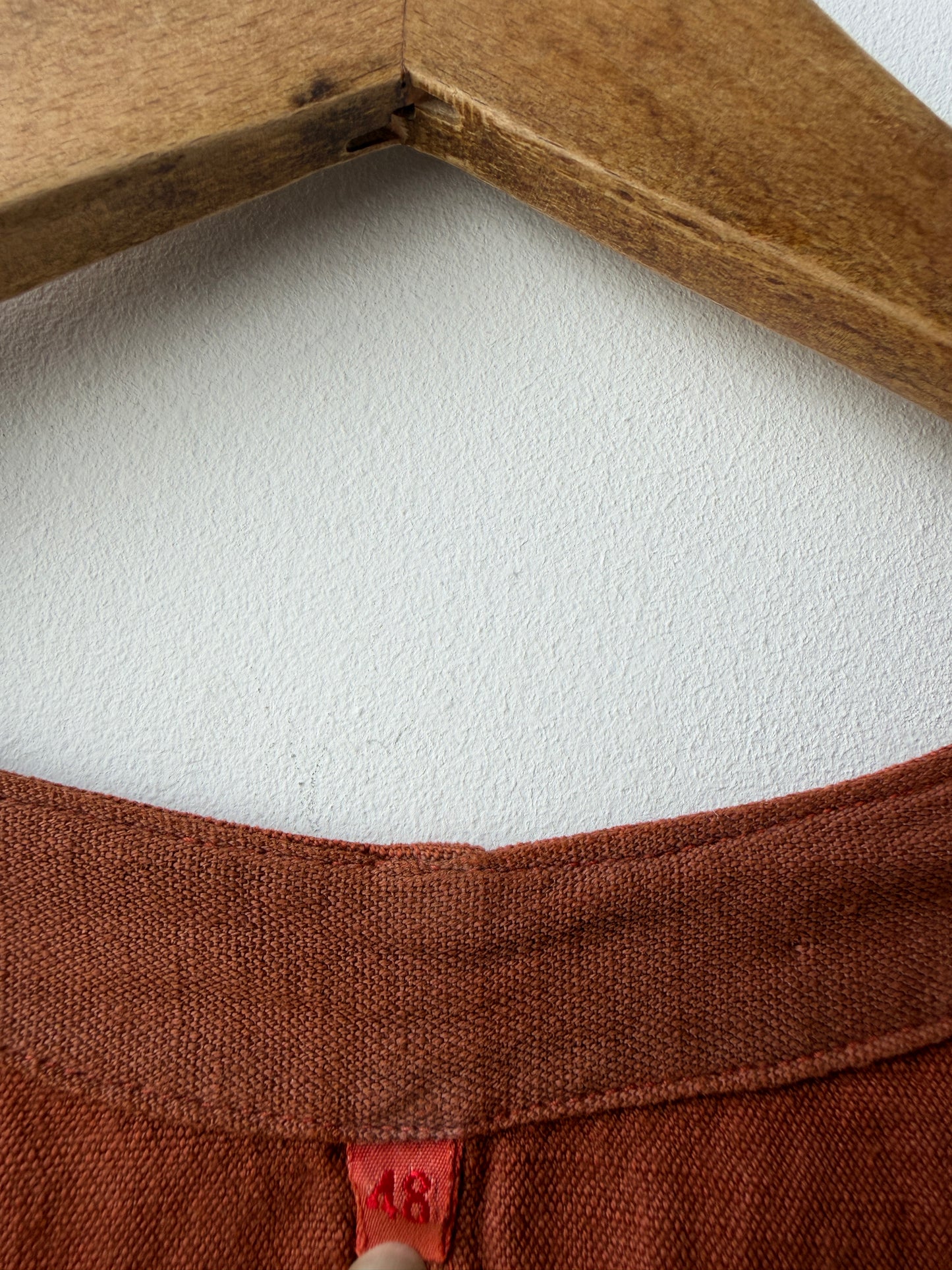 Vintage V Neck Overhead Smock Burnt Orange