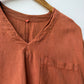 Vintage V Neck Overhead Smock Burnt Orange