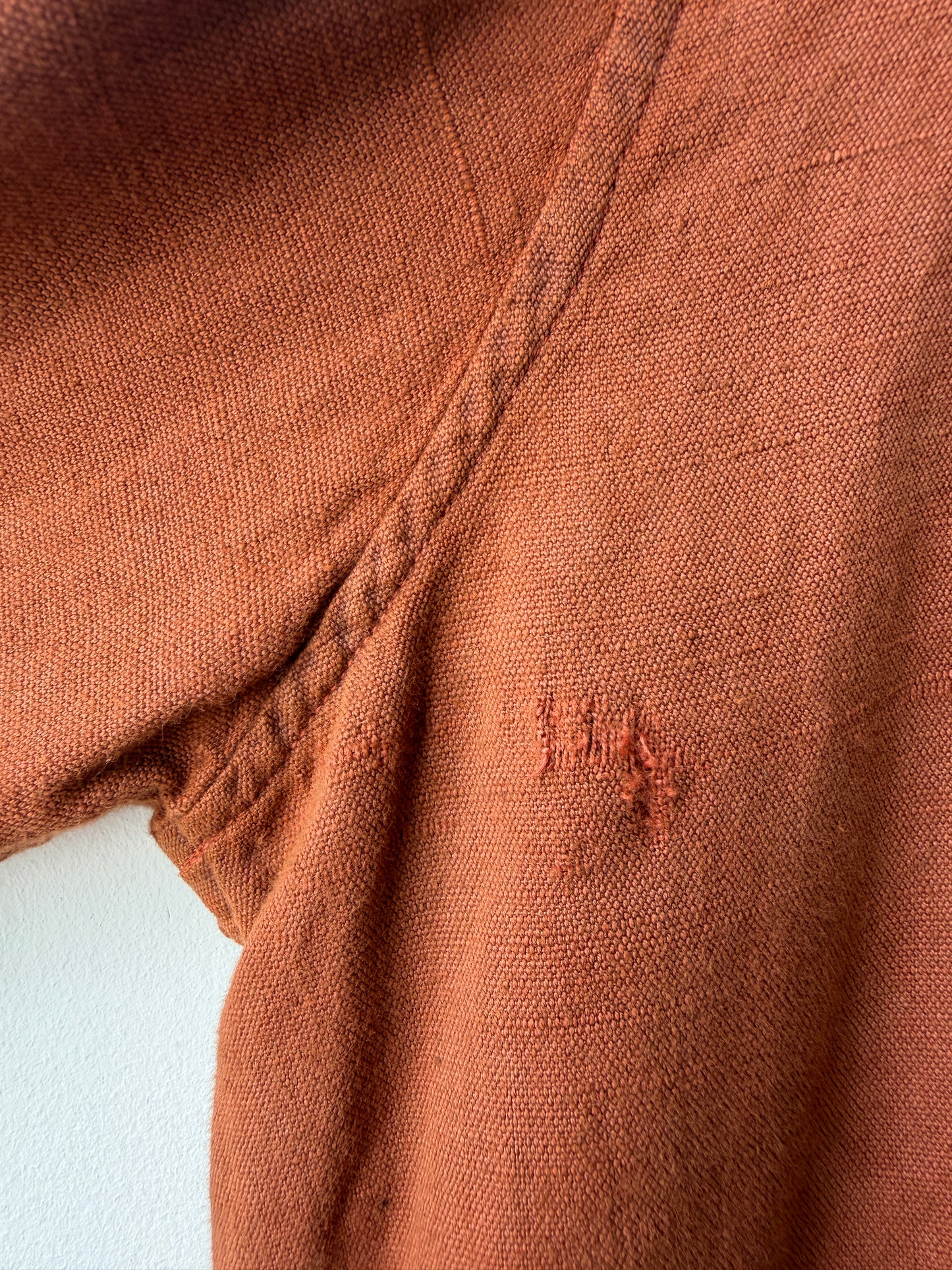 Vintage V Neck Overhead Smock Burnt Orange
