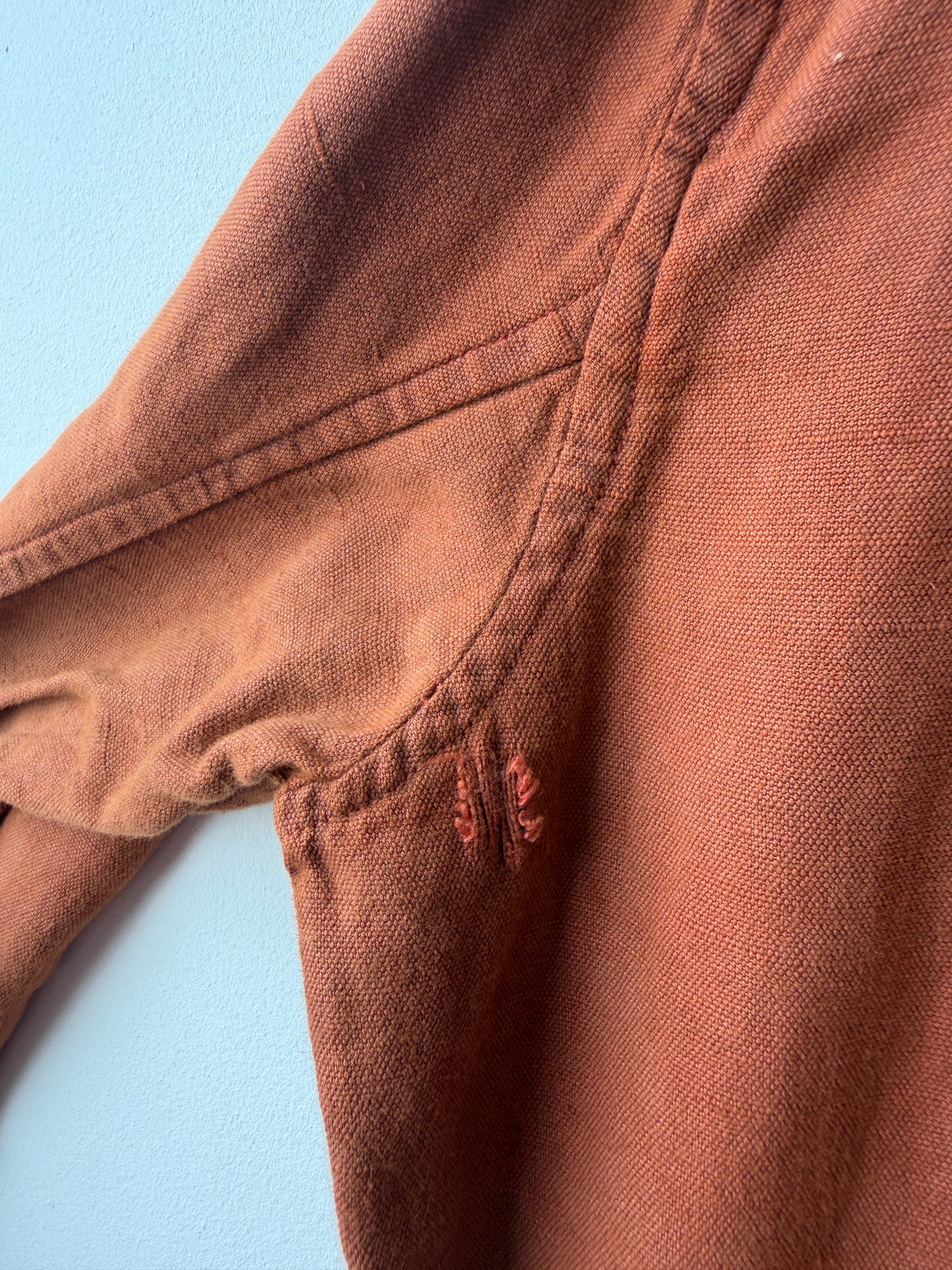 Vintage V Neck Overhead Smock Burnt Orange