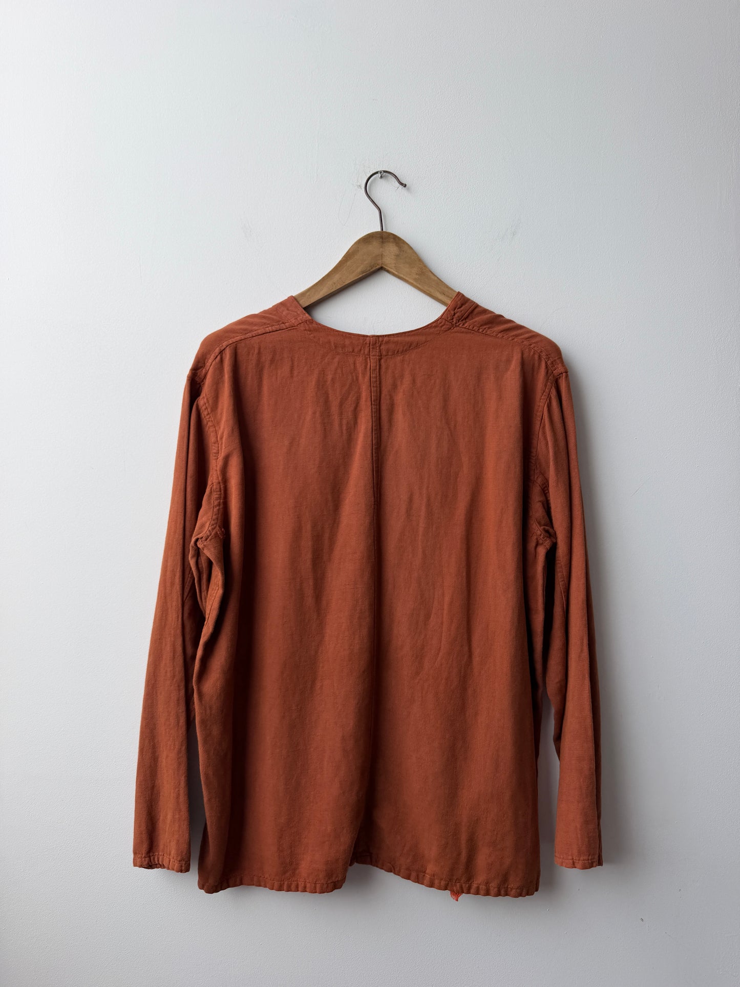 Vintage V Neck Overhead Smock Burnt Orange