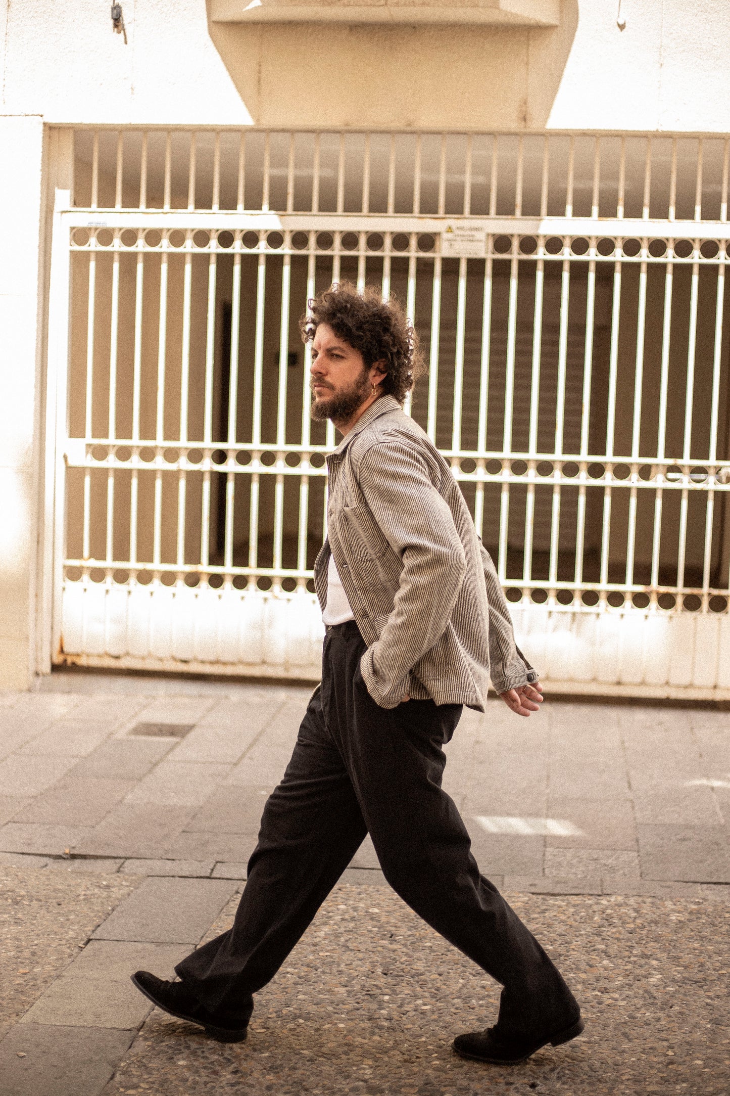 60s Wool Stripe Black & White Prison Jacket