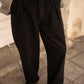 Black Herringbone French Work Pants