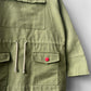 Green Cadet Smock Cotton Canvas Red Buttons