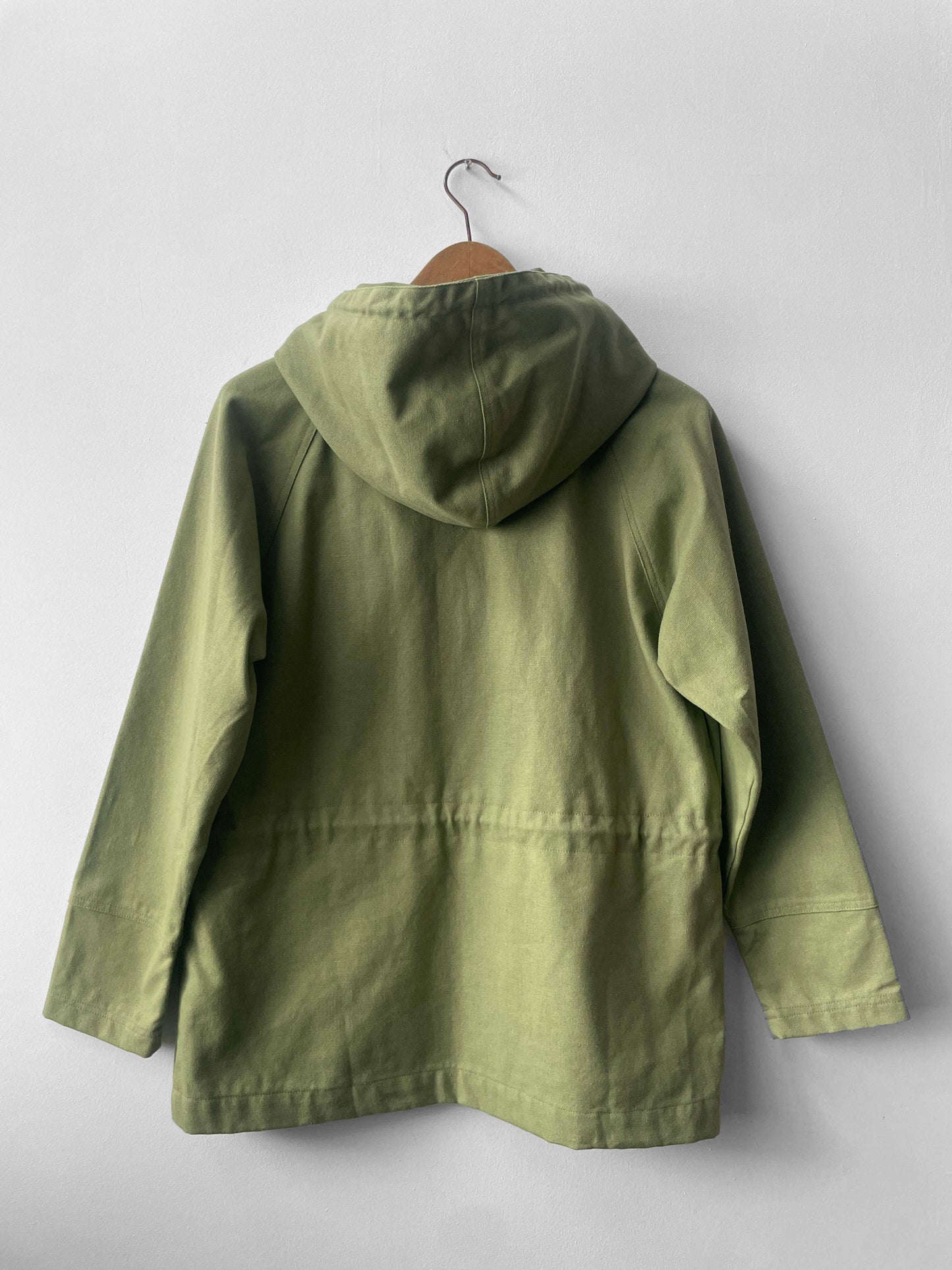 Green Cadet Smock Cotton Canvas Red Buttons