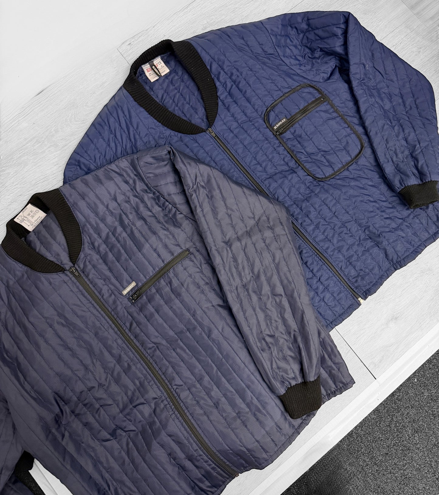 Vintage Workwear Quilted Jacket Liner Navy