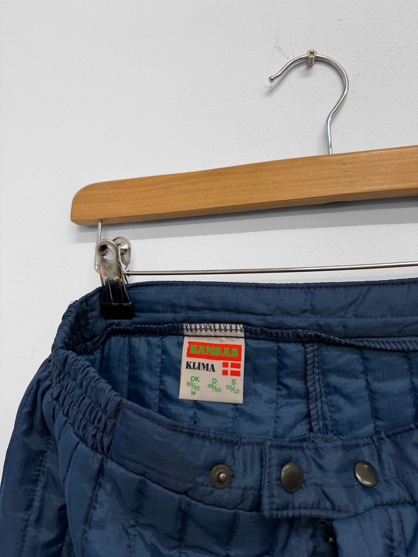 Vintage Quilted Thermal Trousers Navy