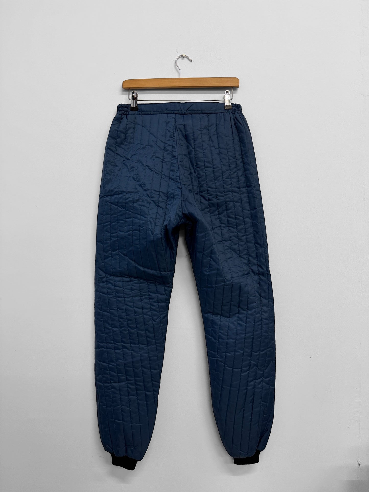 Vintage Quilted Thermal Trousers Navy
