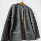 Vintage European Wool Contrast Embroidered Jacket Grey