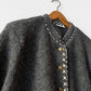 Vintage European Wool Contrast Embroidered Jacket Grey